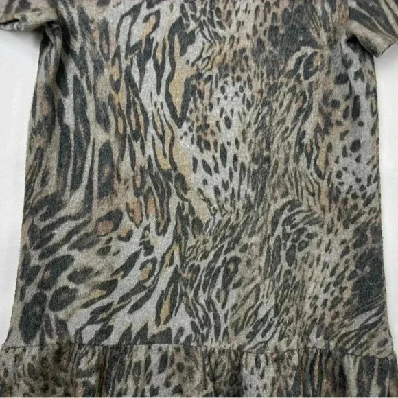Zara Animal Print Short Sleeve Sweatshirt Dress - Picture 3 of 8